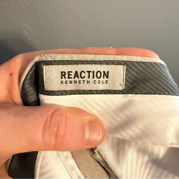 Kenneth Cole Tan Slim Fit Trousers Size 36x32 - Picture 3 of 4